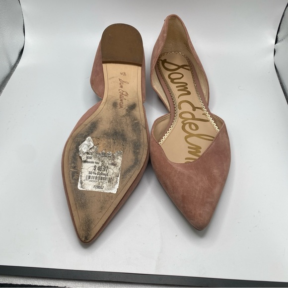 Sam Edelman Rodney Pointy Toe d'Orsay Flat Suede Leather Pink (US 8.5) - Picture 8 of 8